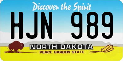 ND license plate HJN989