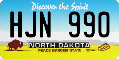 ND license plate HJN990