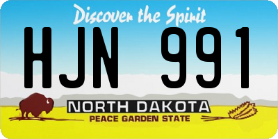 ND license plate HJN991