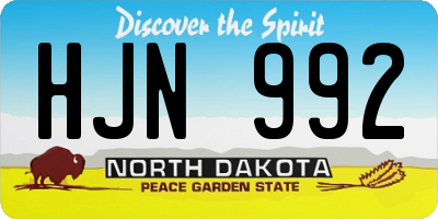 ND license plate HJN992