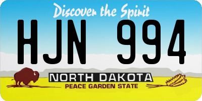 ND license plate HJN994