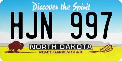 ND license plate HJN997