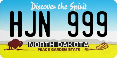 ND license plate HJN999