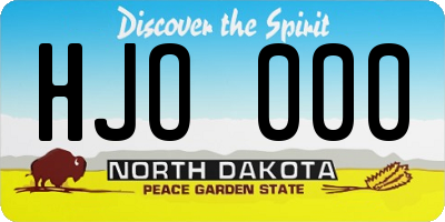 ND license plate HJO000