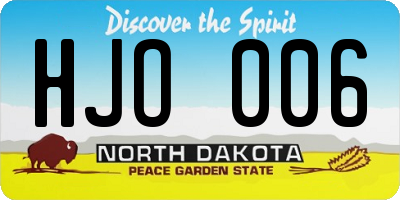 ND license plate HJO006