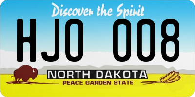 ND license plate HJO008