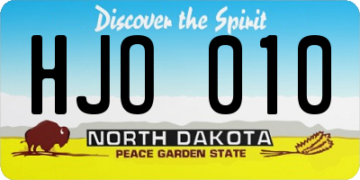 ND license plate HJO010