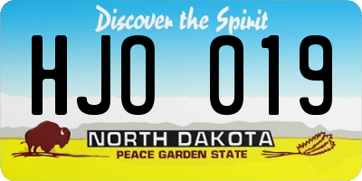 ND license plate HJO019