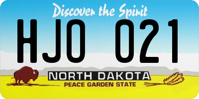 ND license plate HJO021