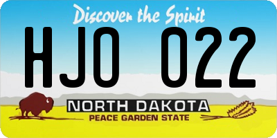 ND license plate HJO022