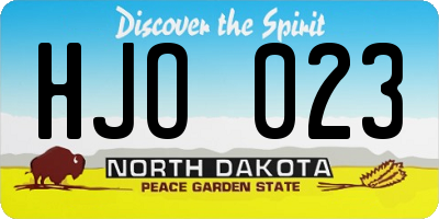 ND license plate HJO023