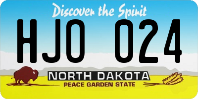 ND license plate HJO024