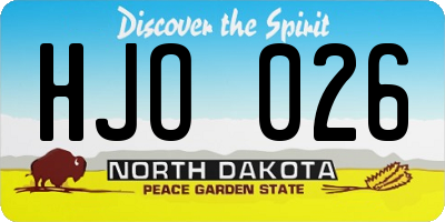 ND license plate HJO026