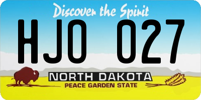 ND license plate HJO027