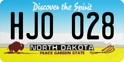 ND license plate HJO028