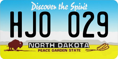 ND license plate HJO029