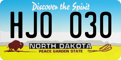 ND license plate HJO030