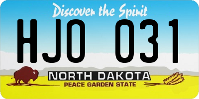 ND license plate HJO031