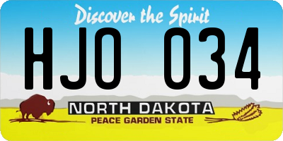 ND license plate HJO034