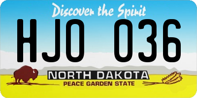 ND license plate HJO036