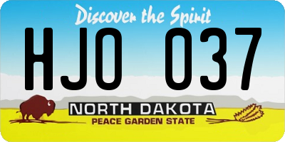 ND license plate HJO037