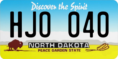 ND license plate HJO040