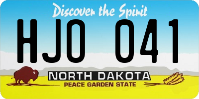 ND license plate HJO041