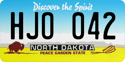 ND license plate HJO042