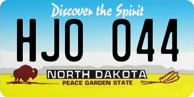 ND license plate HJO044