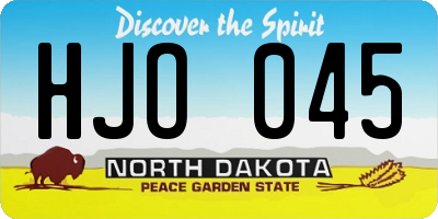 ND license plate HJO045