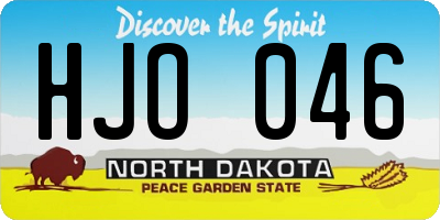 ND license plate HJO046