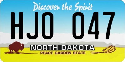 ND license plate HJO047