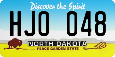 ND license plate HJO048