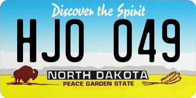 ND license plate HJO049