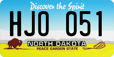 ND license plate HJO051