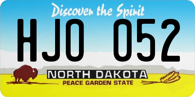 ND license plate HJO052