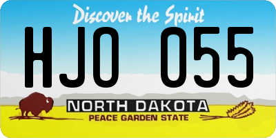 ND license plate HJO055