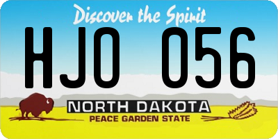 ND license plate HJO056