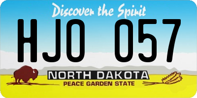 ND license plate HJO057