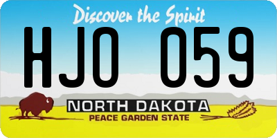 ND license plate HJO059