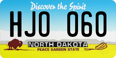 ND license plate HJO060