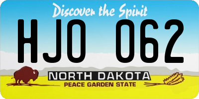 ND license plate HJO062