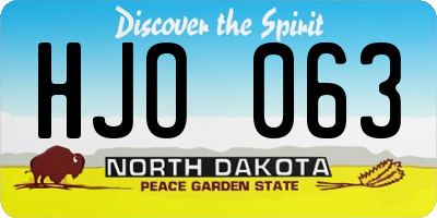 ND license plate HJO063