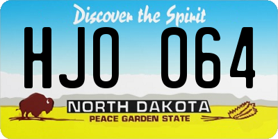 ND license plate HJO064