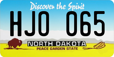 ND license plate HJO065