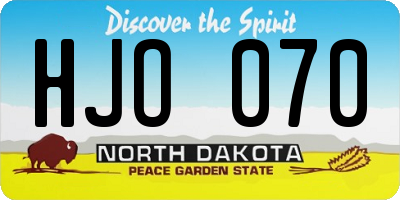 ND license plate HJO070