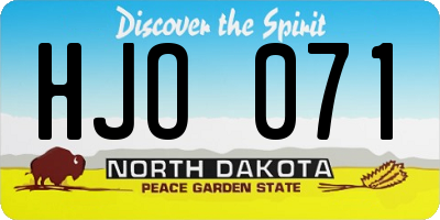 ND license plate HJO071