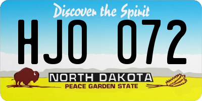 ND license plate HJO072