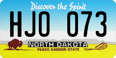 ND license plate HJO073