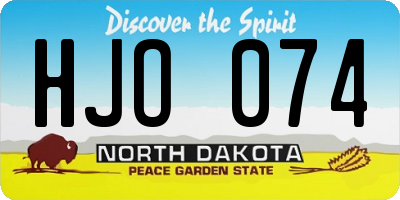 ND license plate HJO074